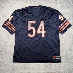 Chicago Bears Jersey Mens XL Blue Brian Urlacher 54 Vintage Y2K Mesh Nike Team
